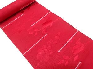 アンティーク　横段に花模様織り出し　八寸帯地反物